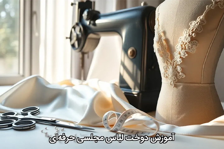 آموزش دوخت لباس مجلسی حرفه ای